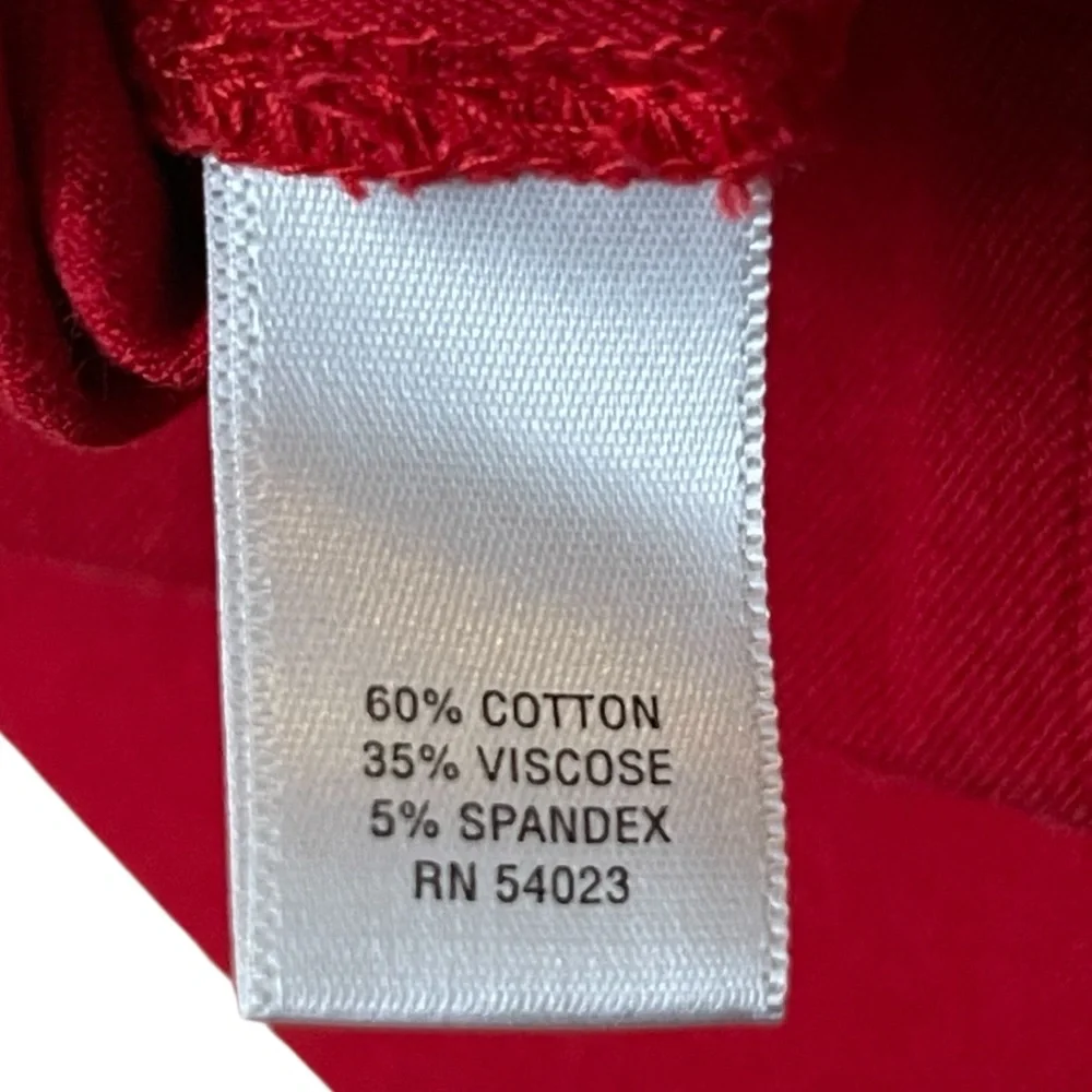 Banana Republic Red‎ Mini Skirt Size 16 Cotton Blend Back Slit Career Office